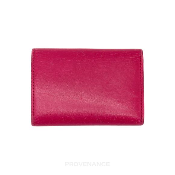 🔴 Saint Laurent Paris SLP Key Card Wallet - Pink Leather - Picture 2 of 7